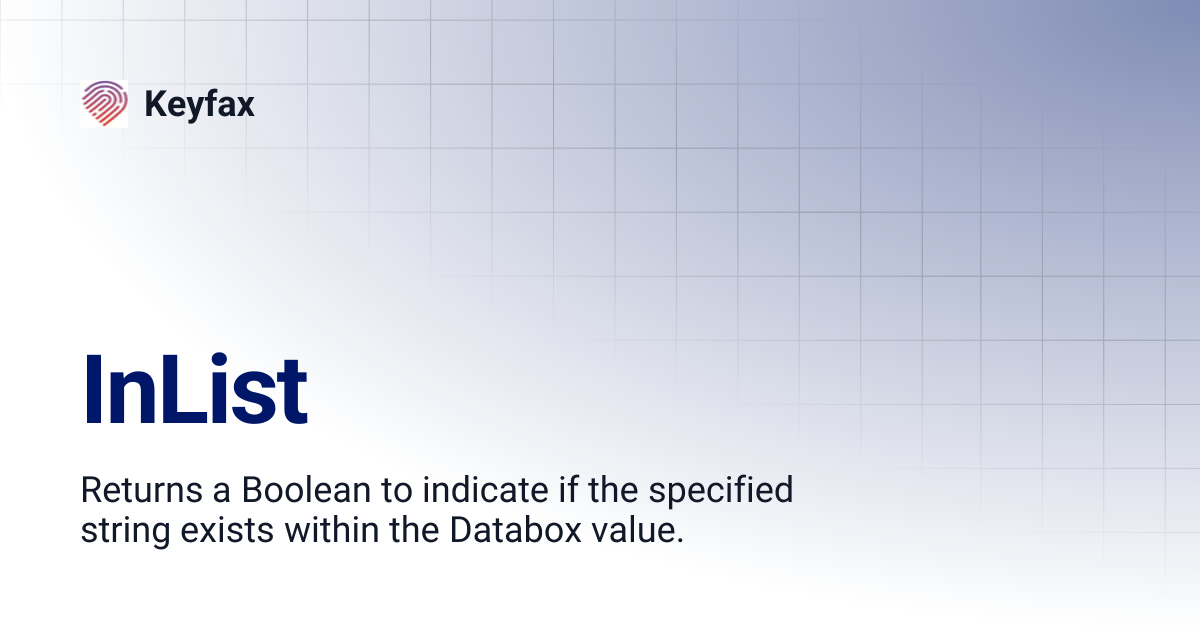 InList | Keyfax